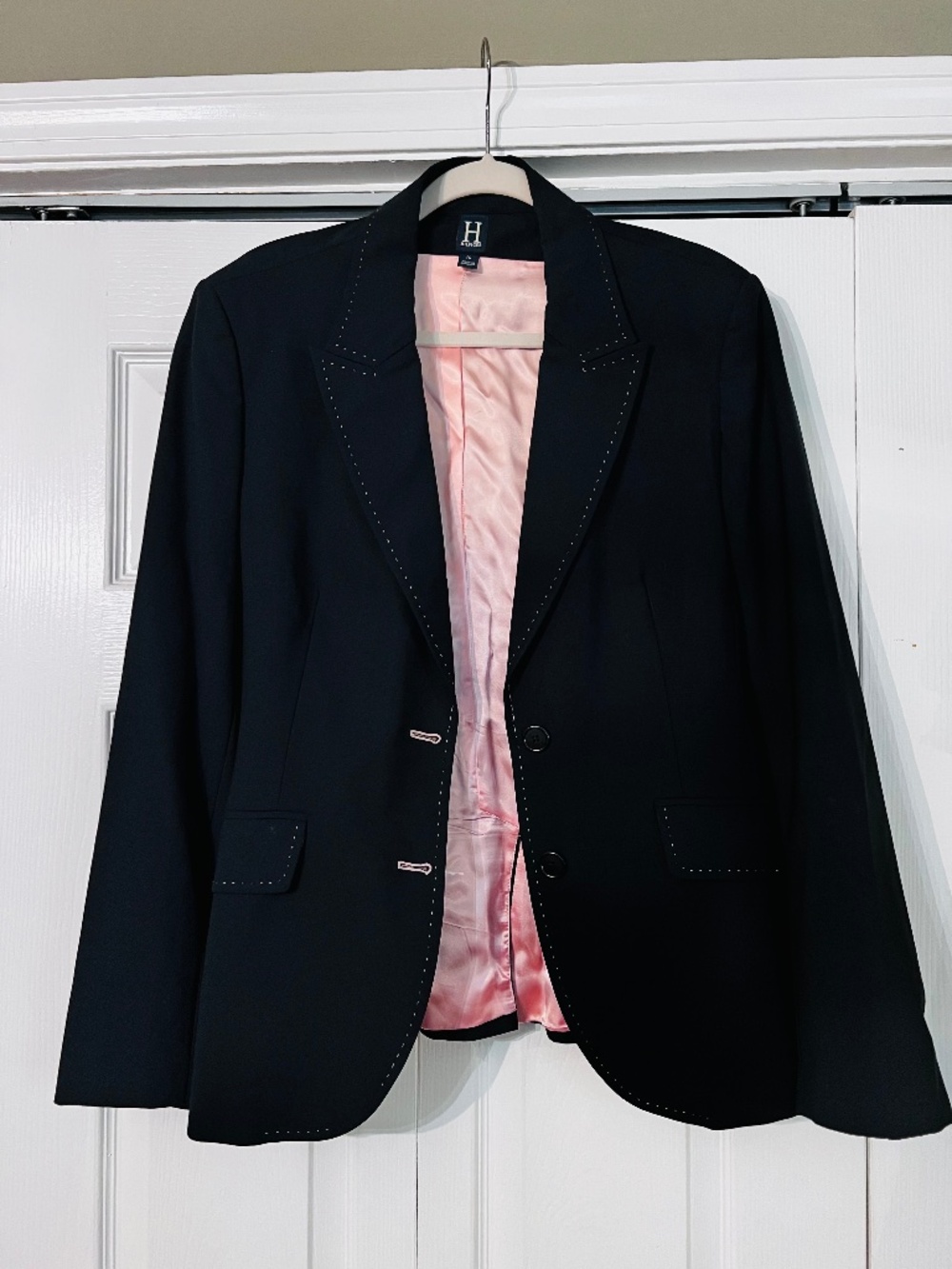 Navy Tommy Hilfiger Blazer with Pink Stitching